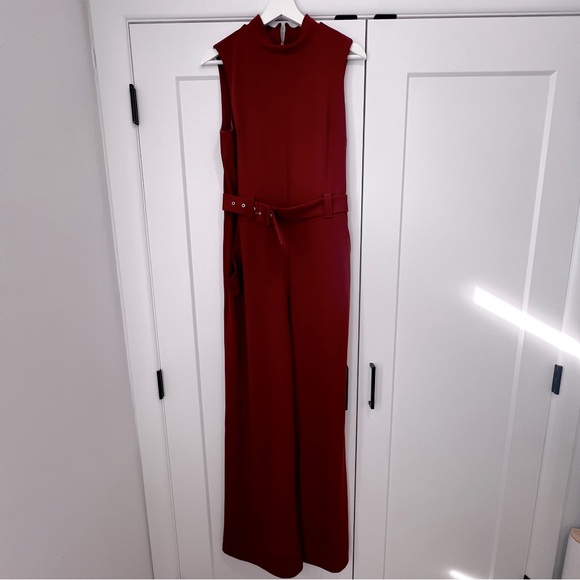 NWT Rust Color Express Belted Jumpsuit - Picture 1 of 6